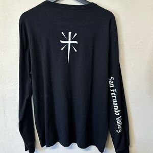 Black Long Sleeve Shirt with White Cross Design